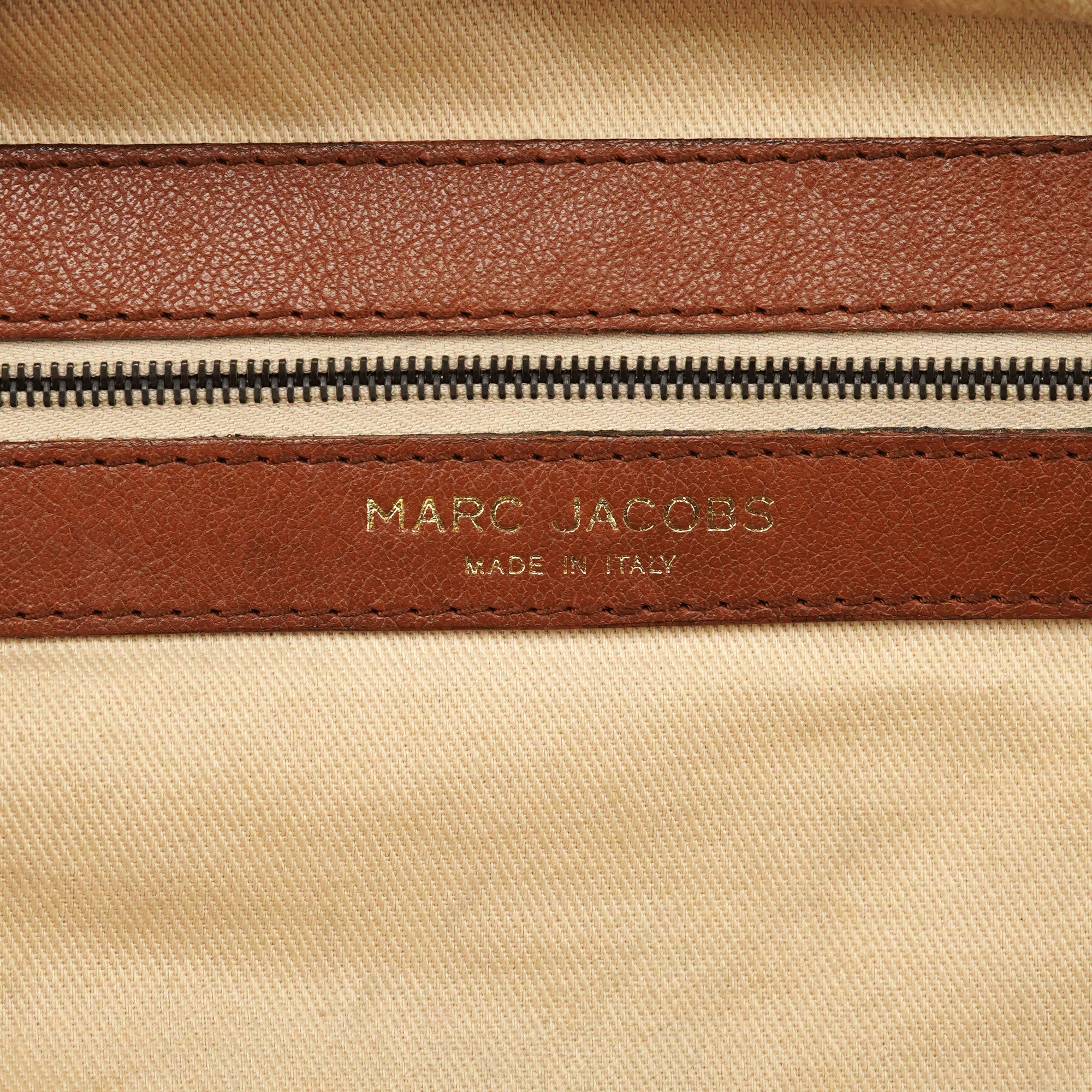 Marc Jacobs Light Brown Quilted Leather Bowling Bag