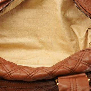 Marc Jacobs Light Brown Quilted Leather Bowling Bag