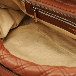 Marc Jacobs Light Brown Quilted Leather Bowling Bag