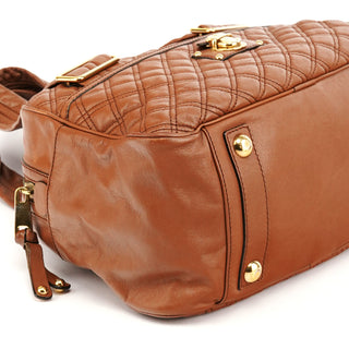 Marc Jacobs Light Brown Quilted Leather Bowling Bag