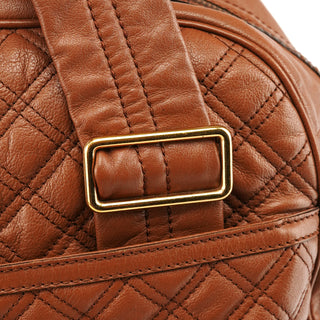 Marc Jacobs Light Brown Quilted Leather Bowling Bag