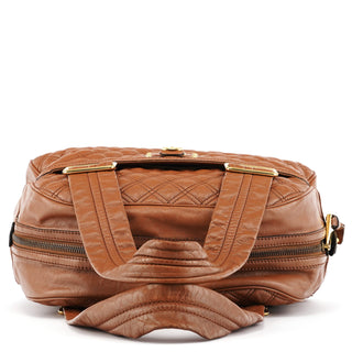 Marc Jacobs Light Brown Quilted Leather Bowling Bag