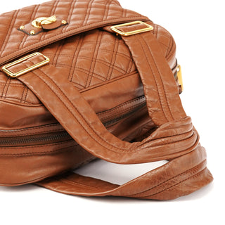 Marc Jacobs Light Brown Quilted Leather Bowling Bag