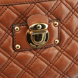 Marc Jacobs Light Brown Quilted Leather Bowling Bag