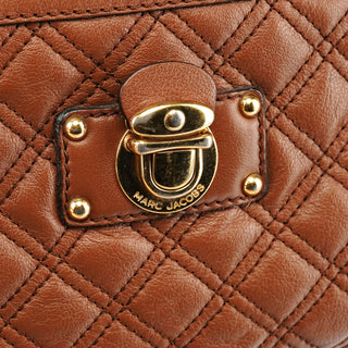 Marc Jacobs Light Brown Quilted Leather Bowling Bag