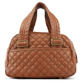 Marc Jacobs Light Brown Quilted Leather Bowling Bag