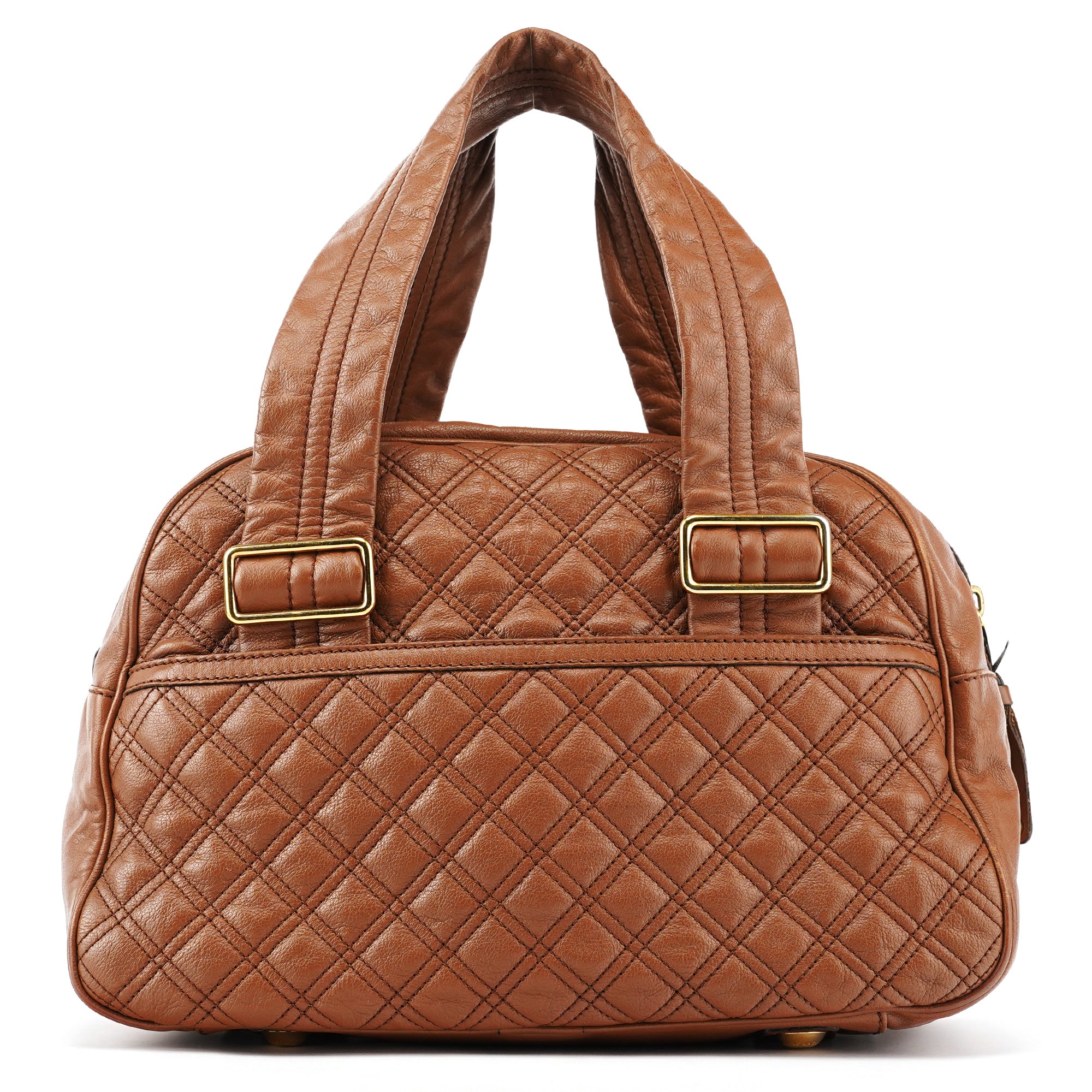 Marc Jacobs Light Brown Quilted Leather Bowling Bag
