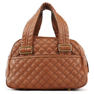 Marc Jacobs Light Brown Quilted Leather Bowling Bag