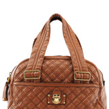 Marc Jacobs Light Brown Quilted Leather Bowling Bag