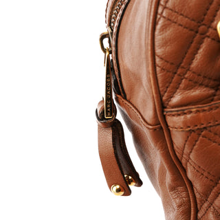 Marc Jacobs Light Brown Quilted Leather Bowling Bag
