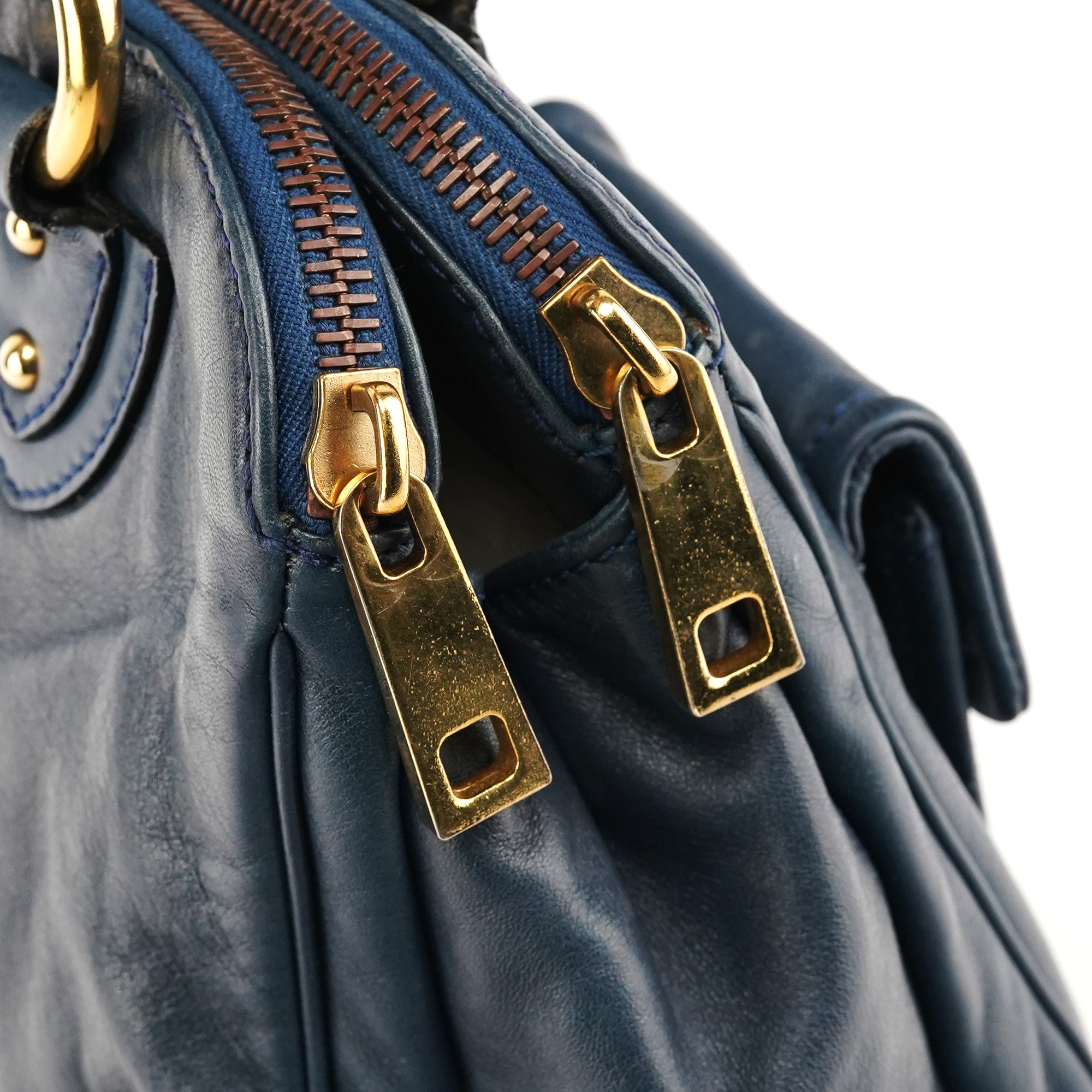 Marc Jacobs Navy Leather Multi-Pocket Tote Bag