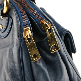 Marc Jacobs Navy Leather Multi-Pocket Tote Bag