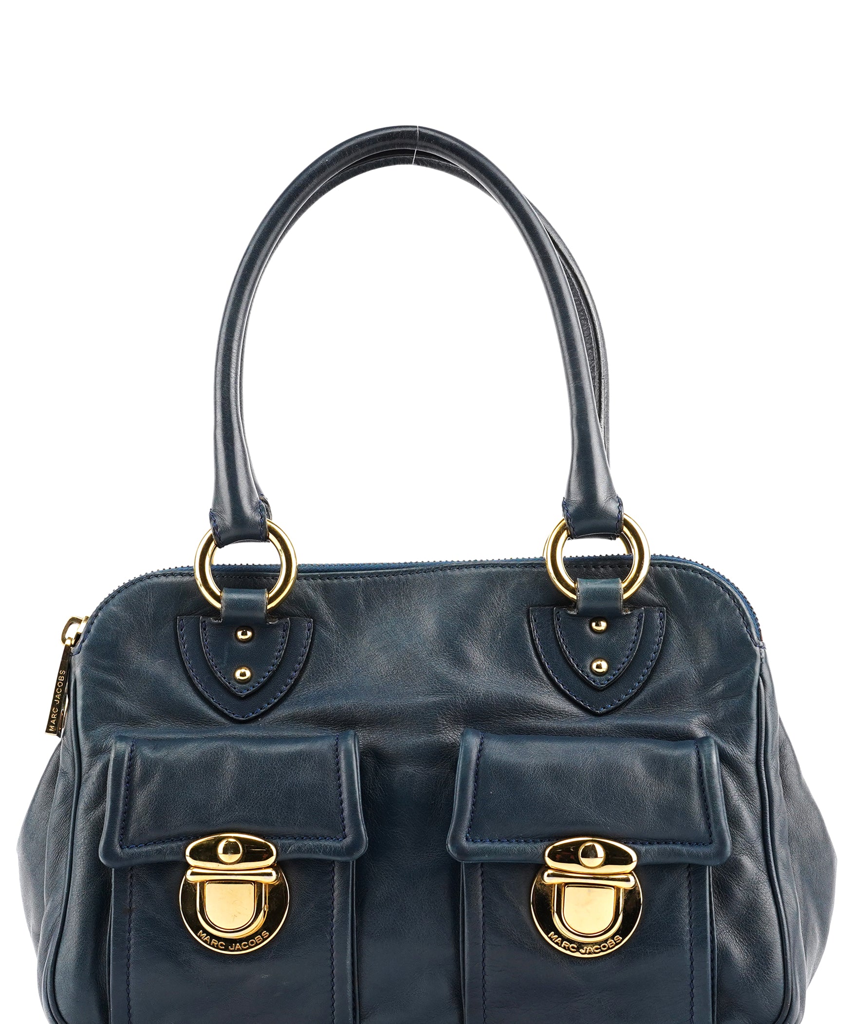 Marc Jacobs Sac cabas multipoches en cuir bleu marine