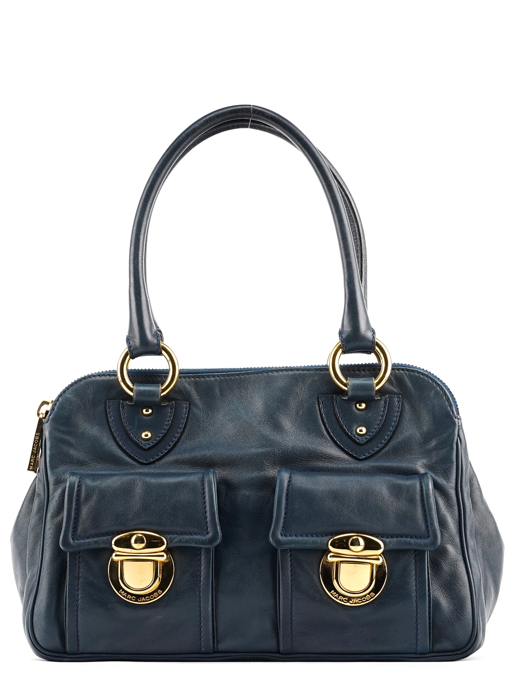 Marc Jacobs Navy Leather Multi-Pocket Tote Bag