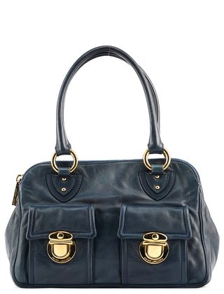 Marc Jacobs Navy Leather Multi-Pocket Tote Bag