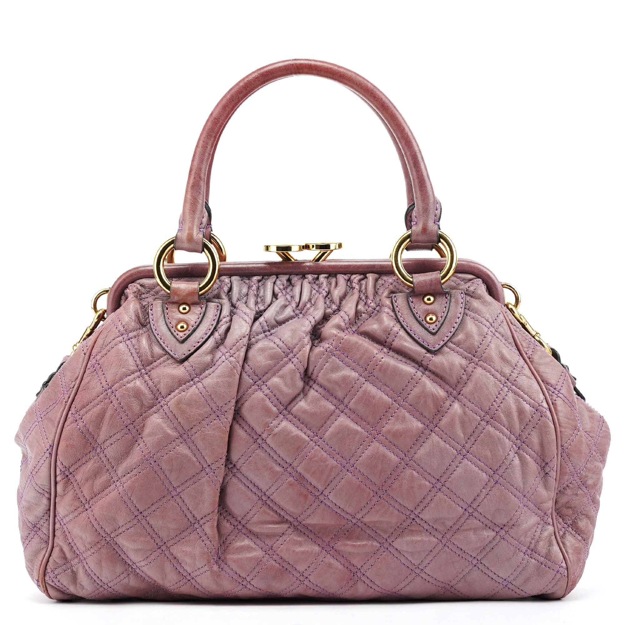 Marc Jacobs Pale Purple Quilted Leather Stam Shoulder Bag