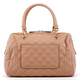 Marc Jacobs Pink Beige Quilted Leather Bowling Bag