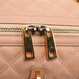 Marc Jacobs Pink Beige Quilted Leather Bowling Bag