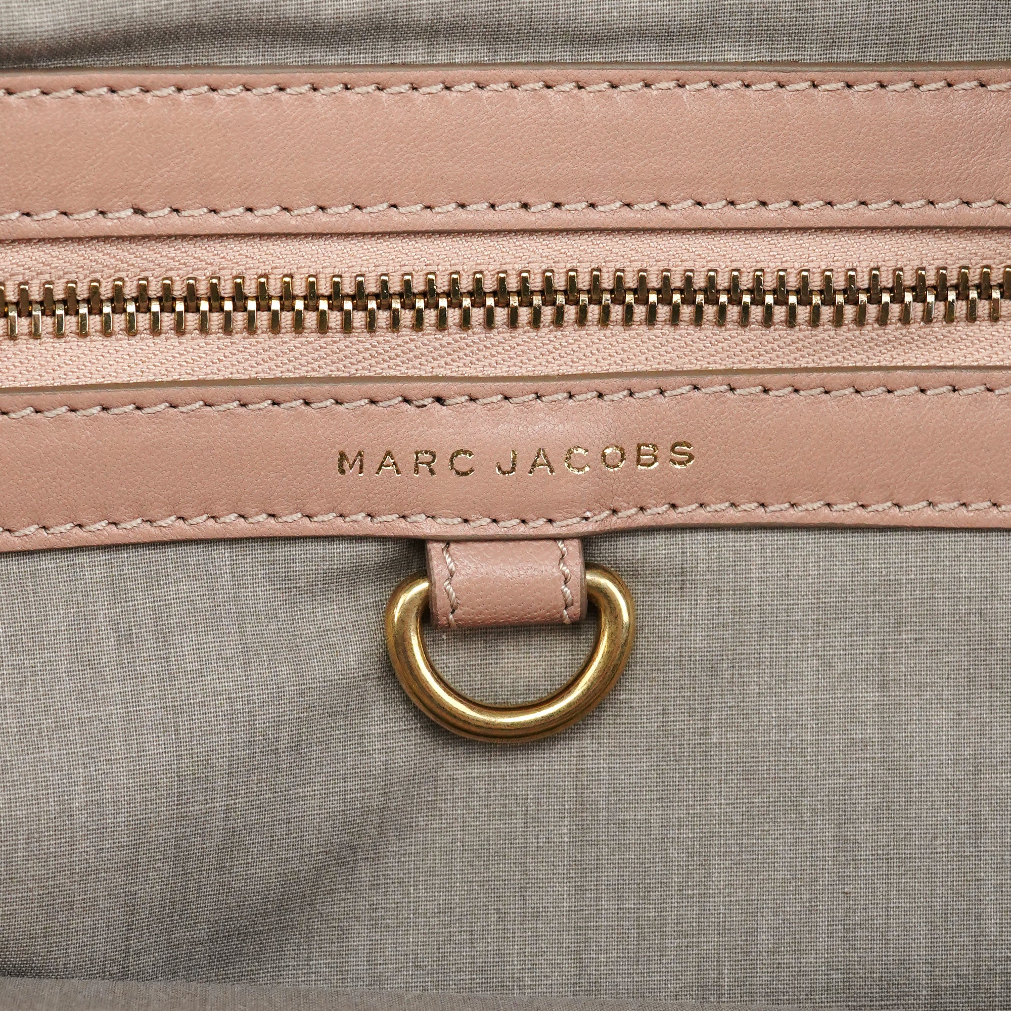 Marc Jacobs Pink Beige Quilted Leather Bowling Bag