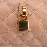 Marc Jacobs Pink Beige Quilted Leather Bowling Bag