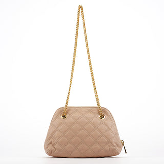 Marc Jacobs Pink Beige Quilted Leather Chain Shoulder Bag