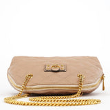 Marc Jacobs Schultertasche mit Kette aus gestepptem Leder in Rosabeige