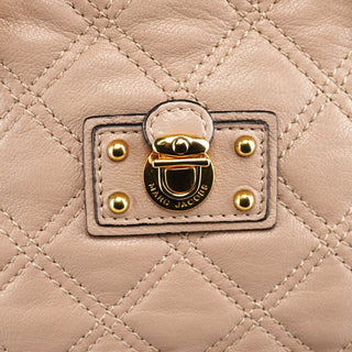 Marc Jacobs Pink Beige Quilted Leather Chain Shoulder Bag