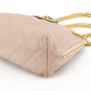 Marc Jacobs Pink Beige Quilted Leather Chain Shoulder Bag