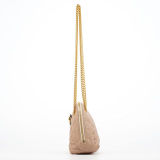 Marc Jacobs Pink Beige Quilted Leather Chain Shoulder Bag