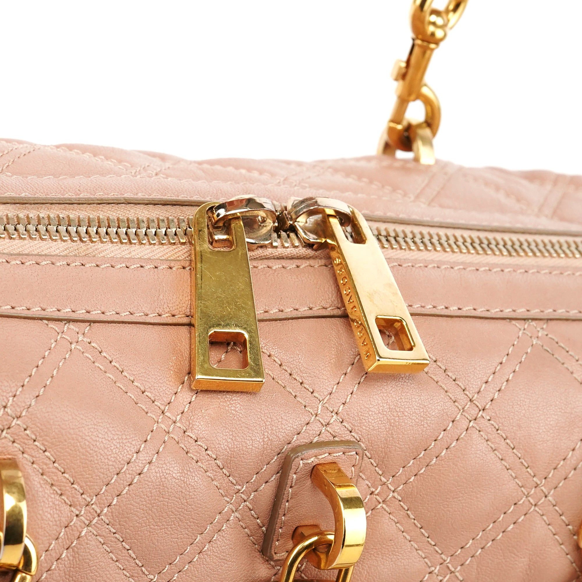 Marc Jacobs Pink Quilted Leather Bowling Bag
