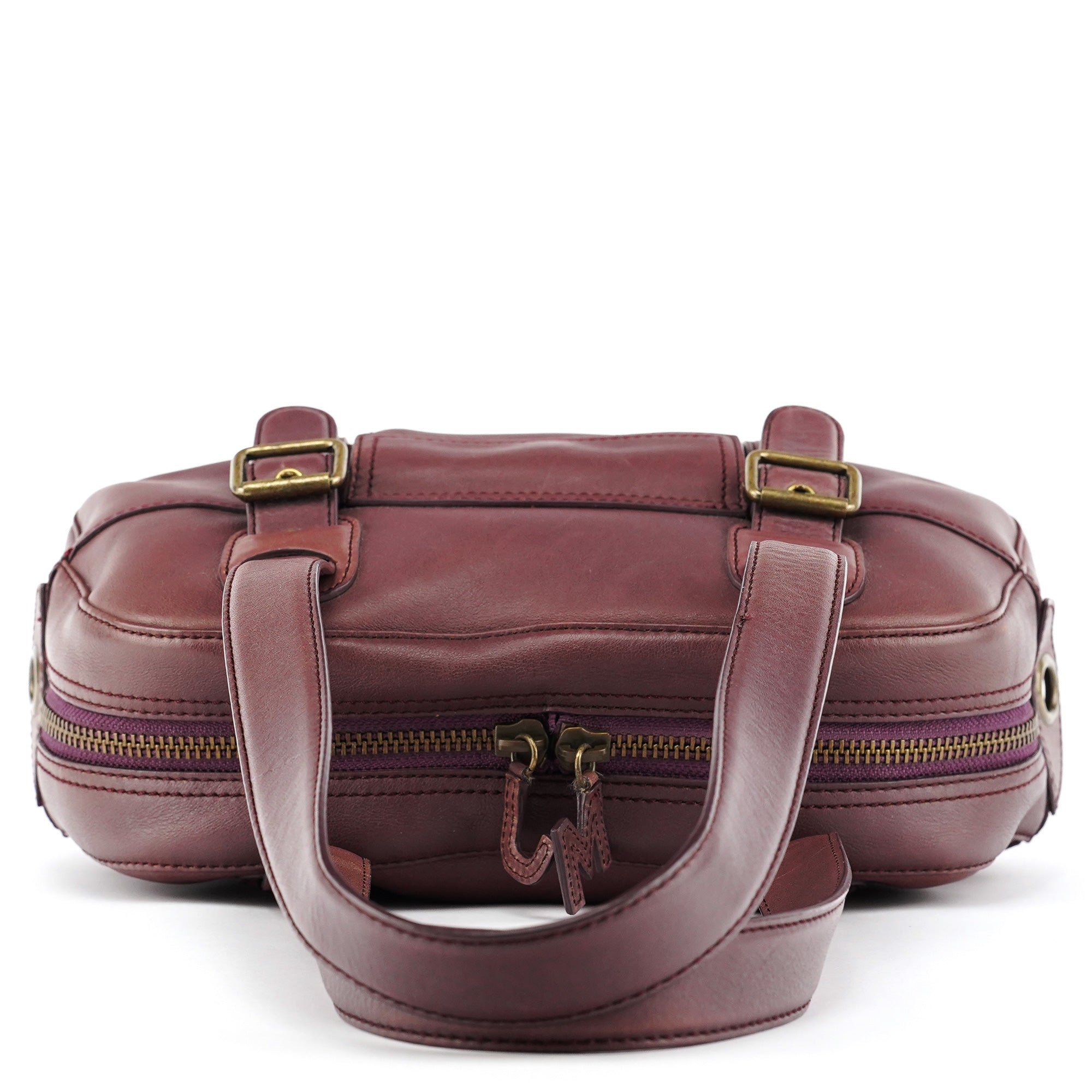 Marc Jacobs Borsa bowling con fibbie in pelle viola