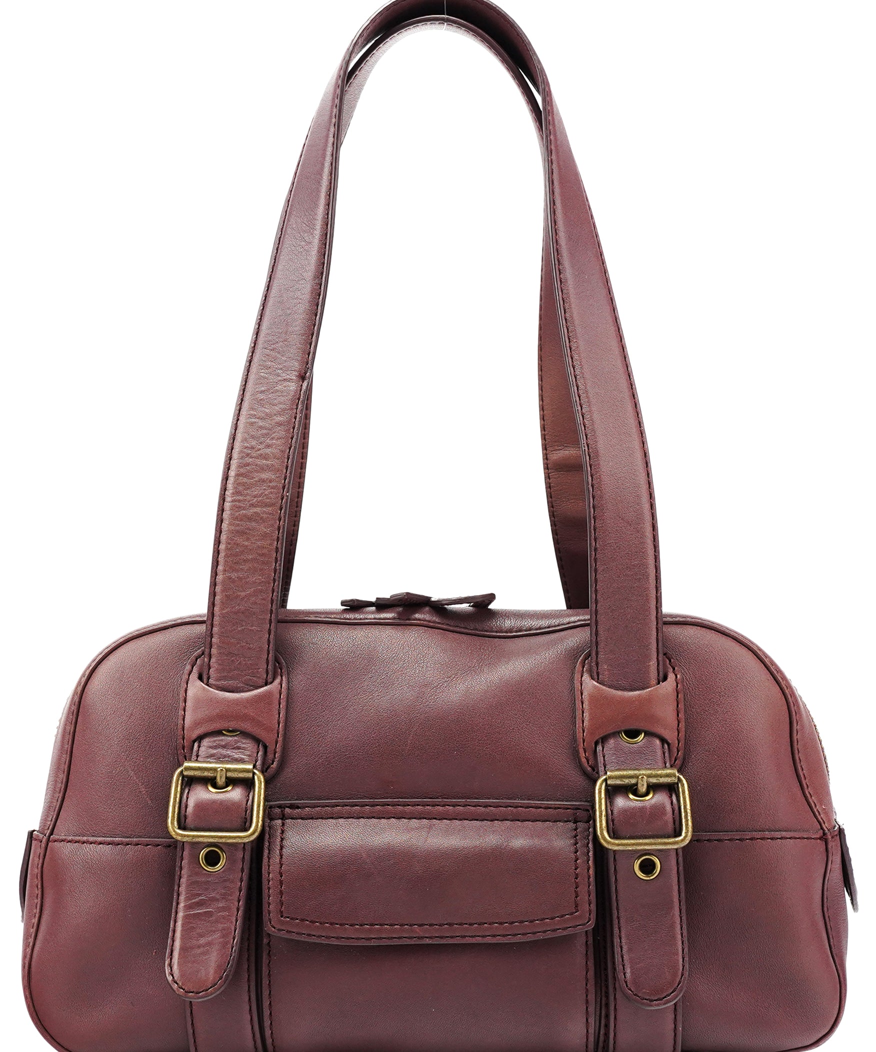 Marc Jacobs Purple Leather Buckle Bowling Bag