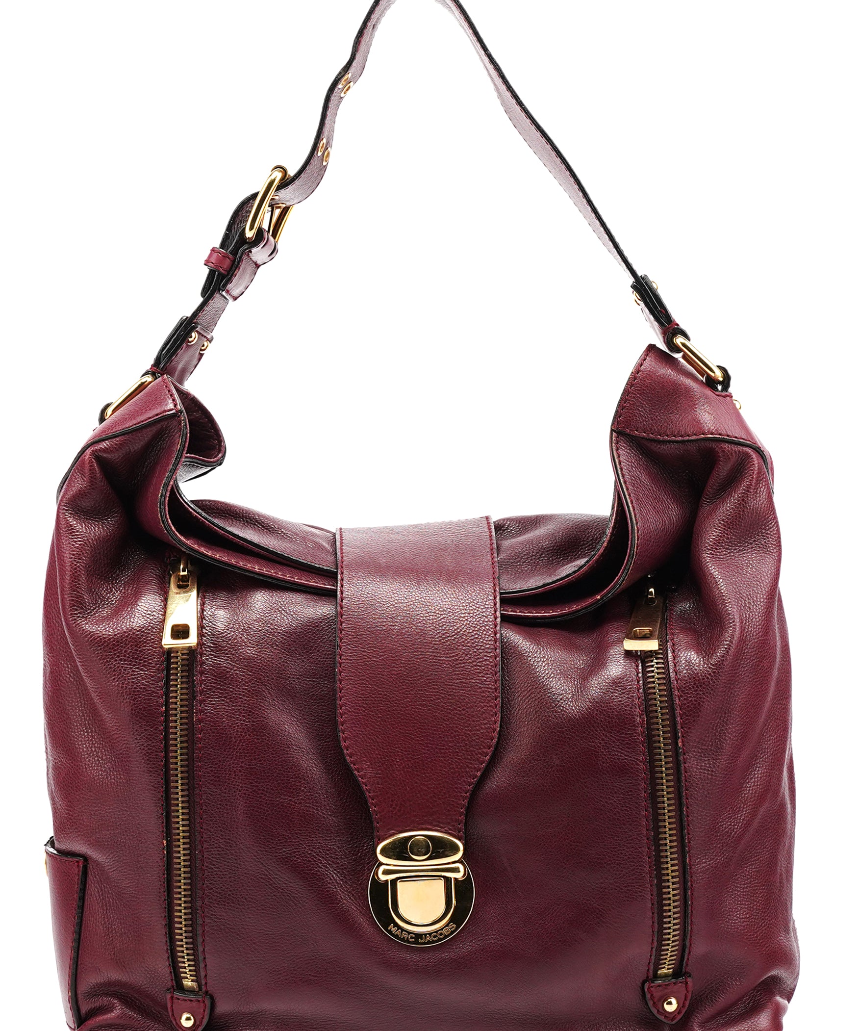 Marc Jacobs Purple Leather Buckle Shoulder Bag