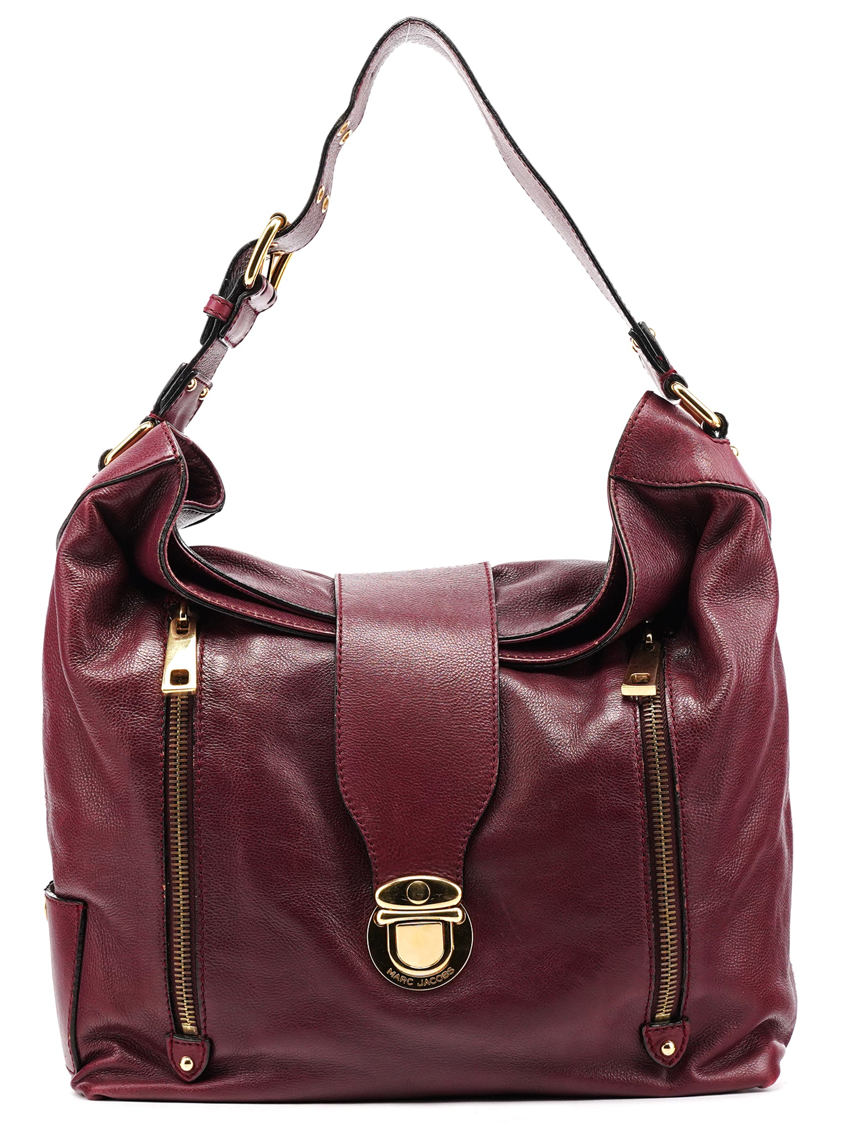 Marc Jacobs Purple Leather Buckle Shoulder Bag