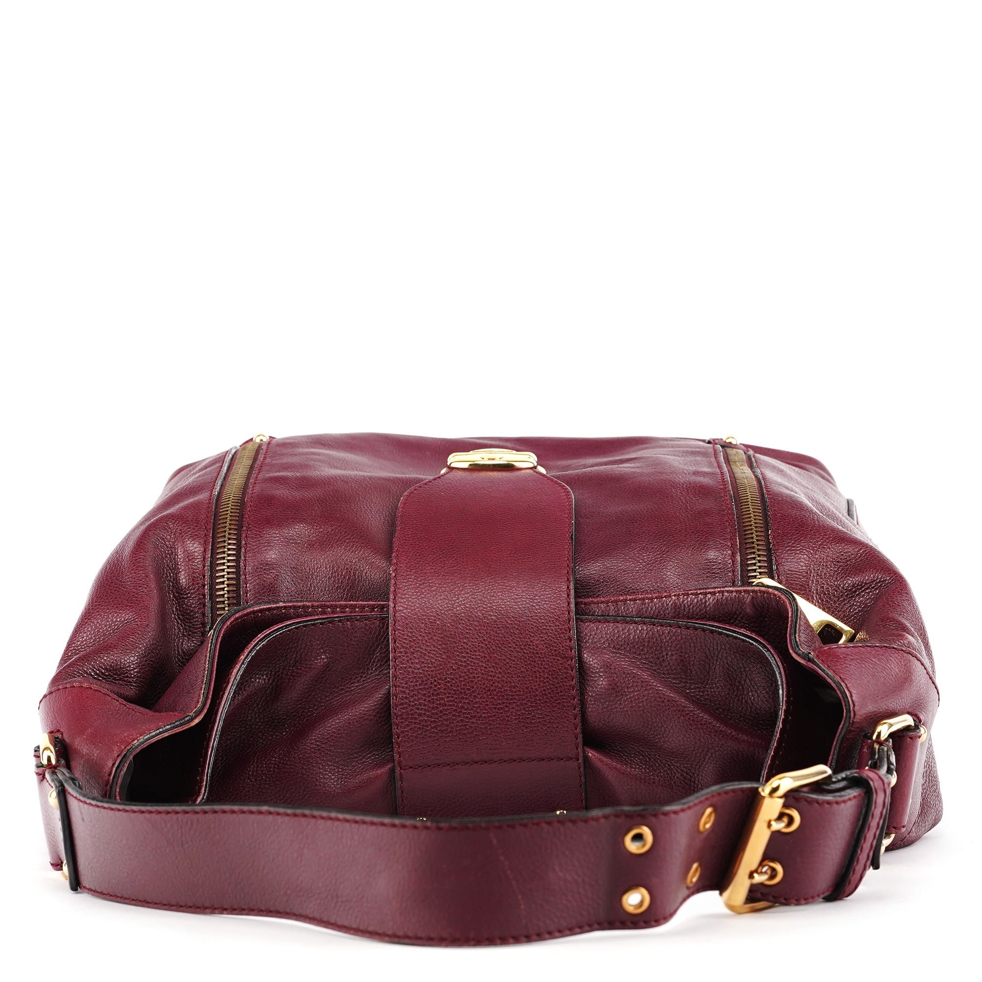 Marc Jacobs Purple Leather Buckle Shoulder Bag