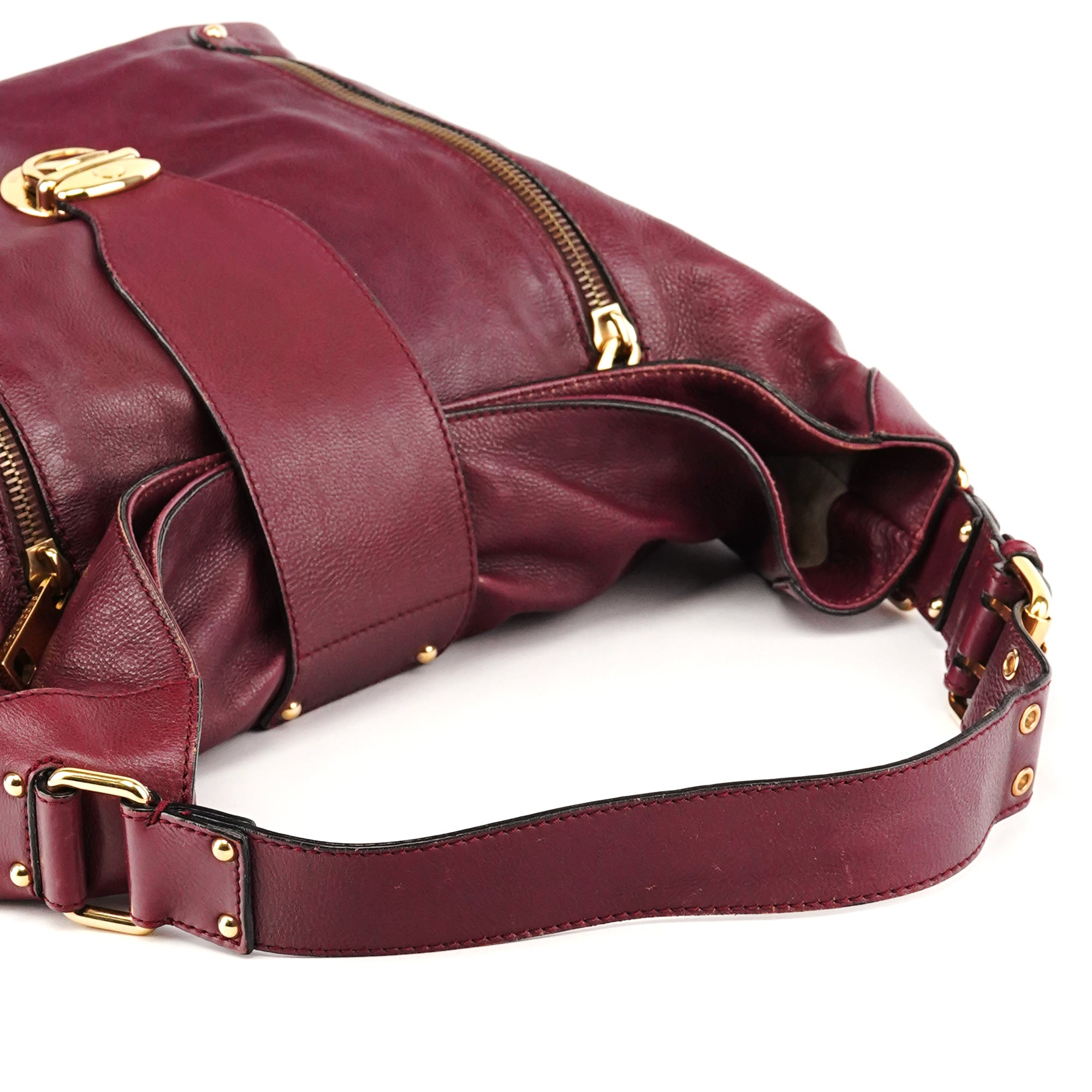 Marc Jacobs Purple Leather Buckle Shoulder Bag