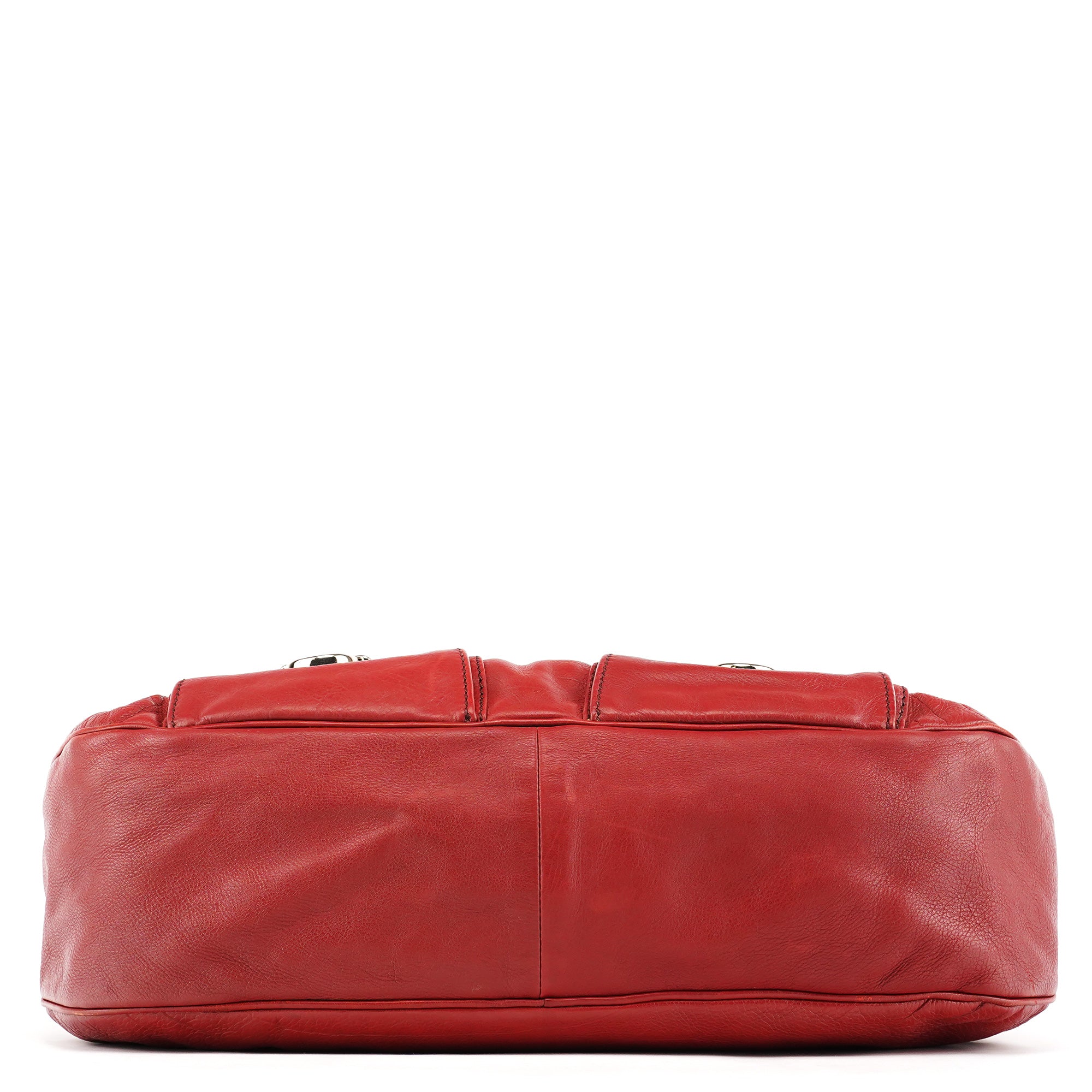 Marc Jacobs Red Leather Pocket Tote Bag