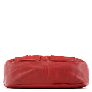 Marc Jacobs Red Leather Pocket Tote Bag