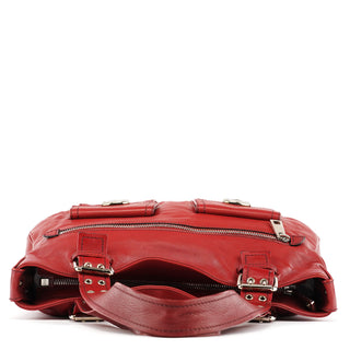 Marc Jacobs Red Leather Pocket Tote Bag