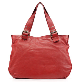 Marc Jacobs Red Leather Pocket Tote Bag