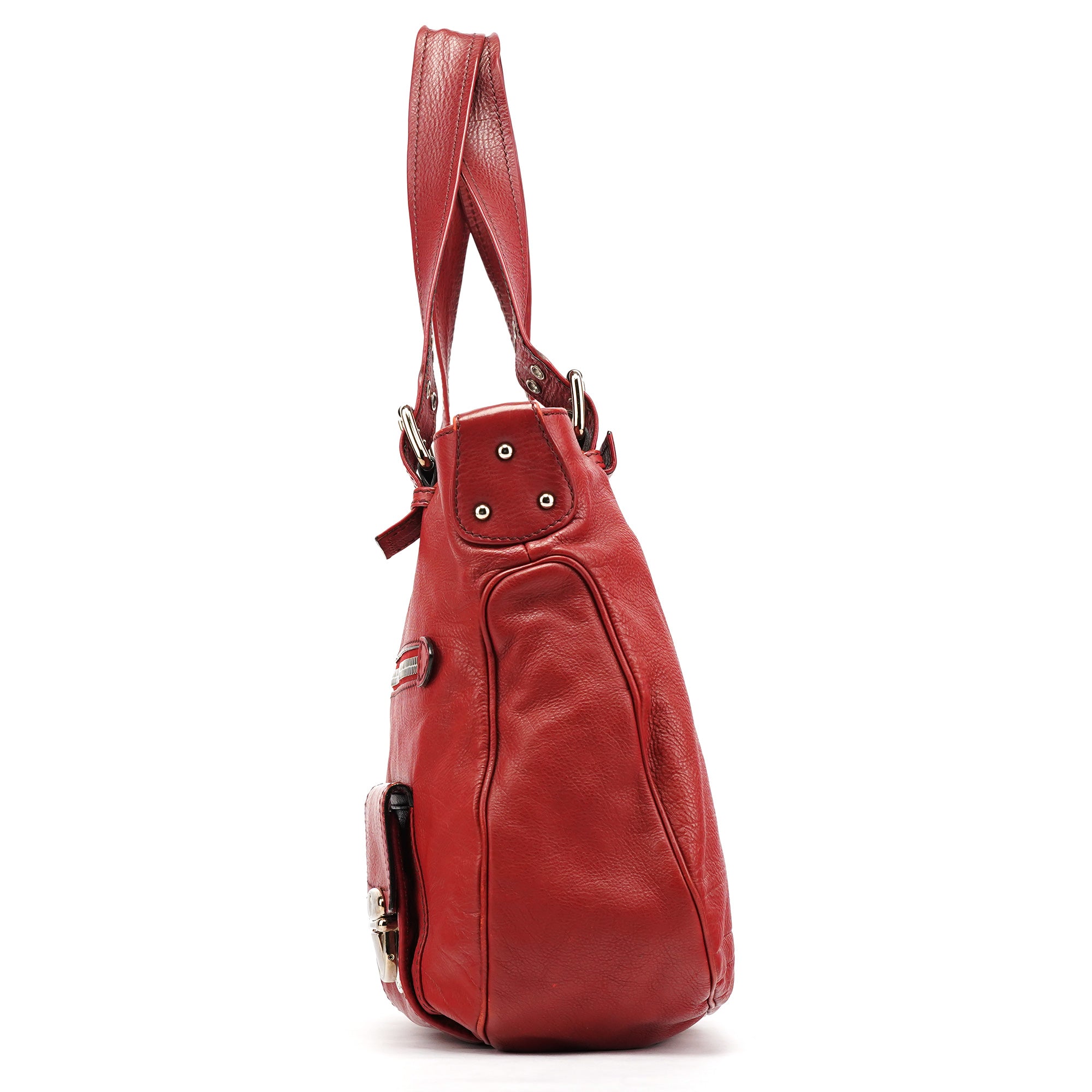 Marc Jacobs Red Leather Pocket Tote Bag