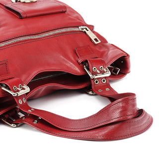 Marc Jacobs Red Leather Pocket Tote Bag