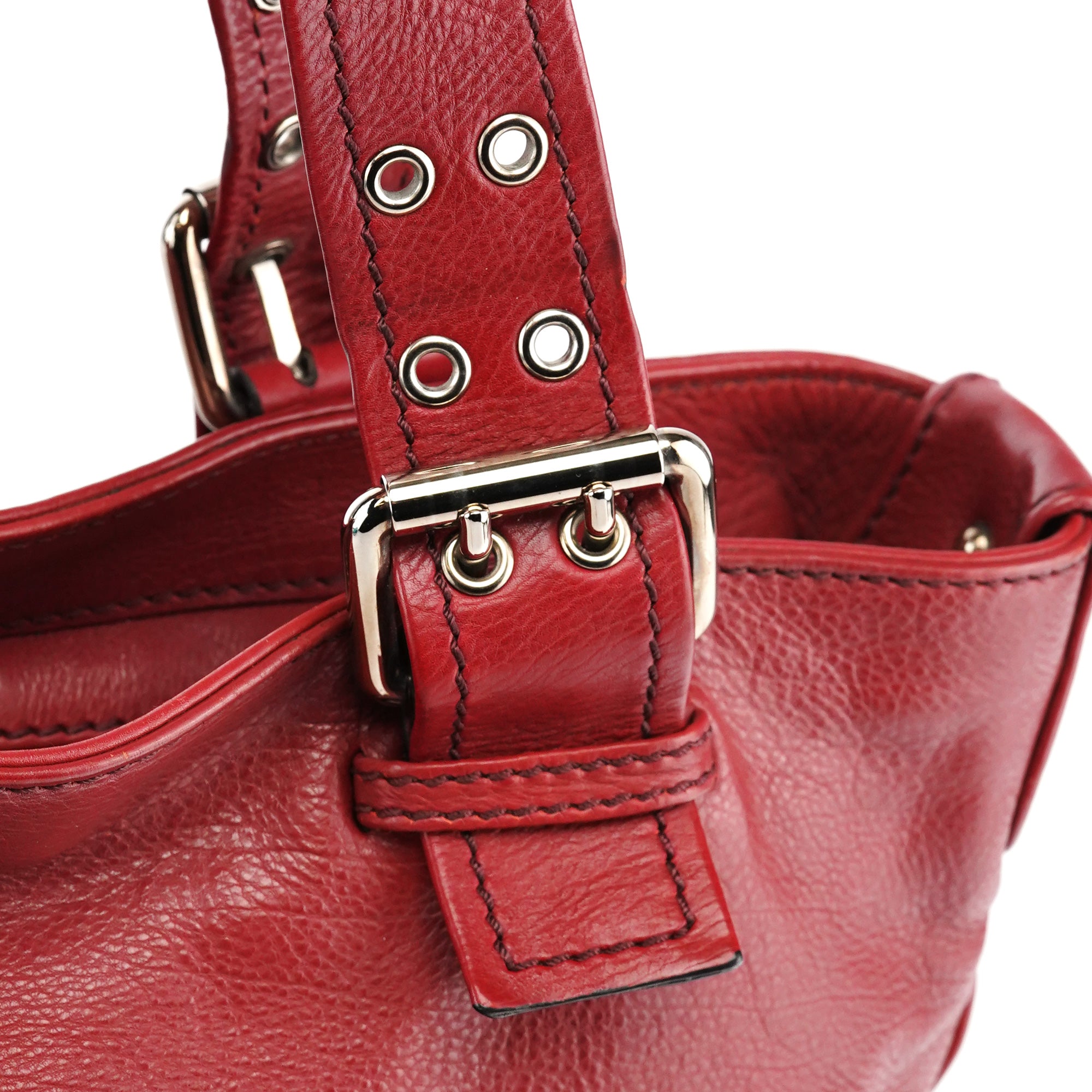 Marc Jacobs Red Leather Pocket Tote Bag