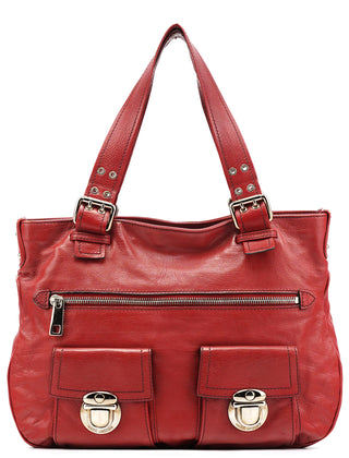 Marc Jacobs Red Leather Pocket Tote Bag