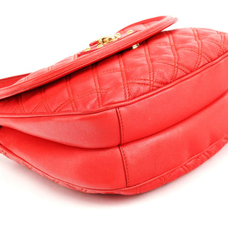 Marc Jacobs Red Quilted Leather Buckle Chain Crossbody Bag
