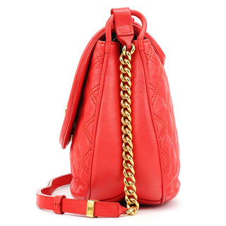 Marc Jacobs Red Quilted Leather Buckle Chain Crossbody Bag