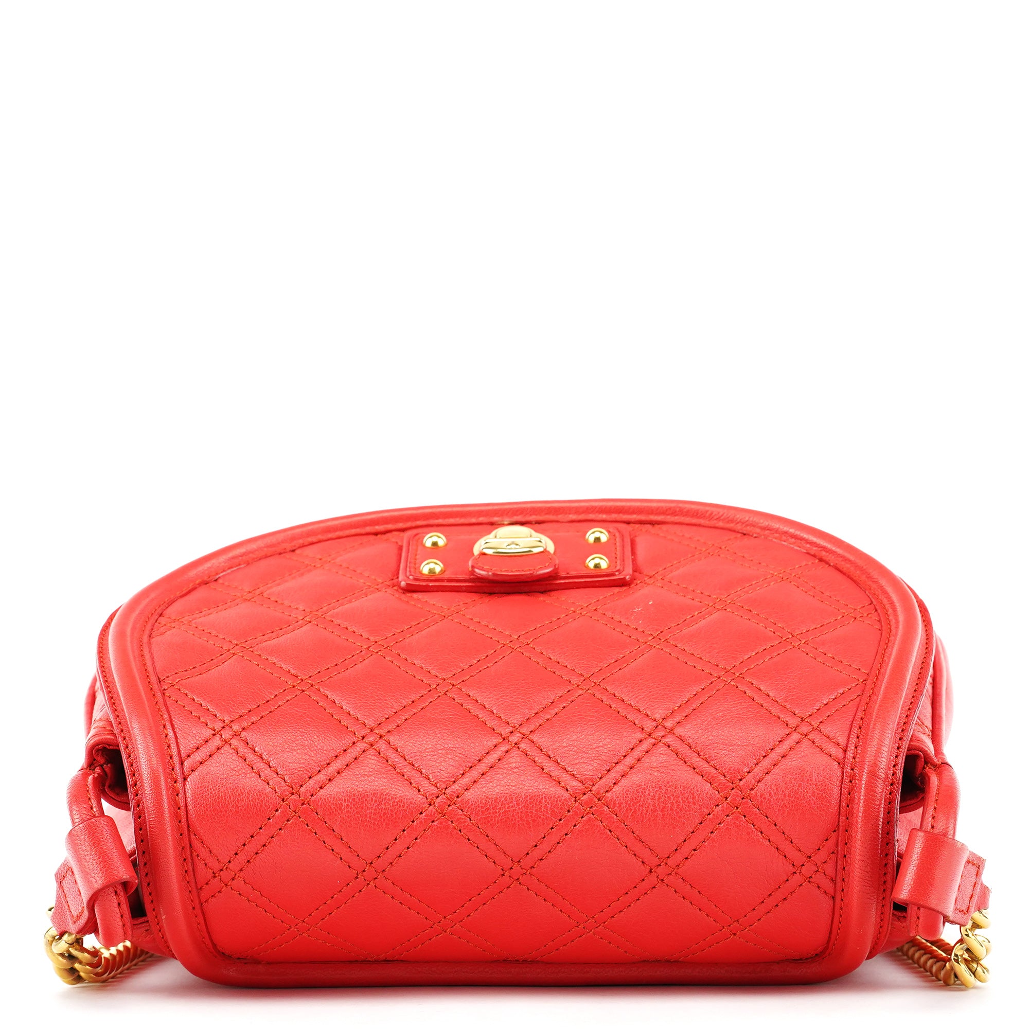 Marc Jacobs Red Quilted Leather Buckle Chain Crossbody Bag