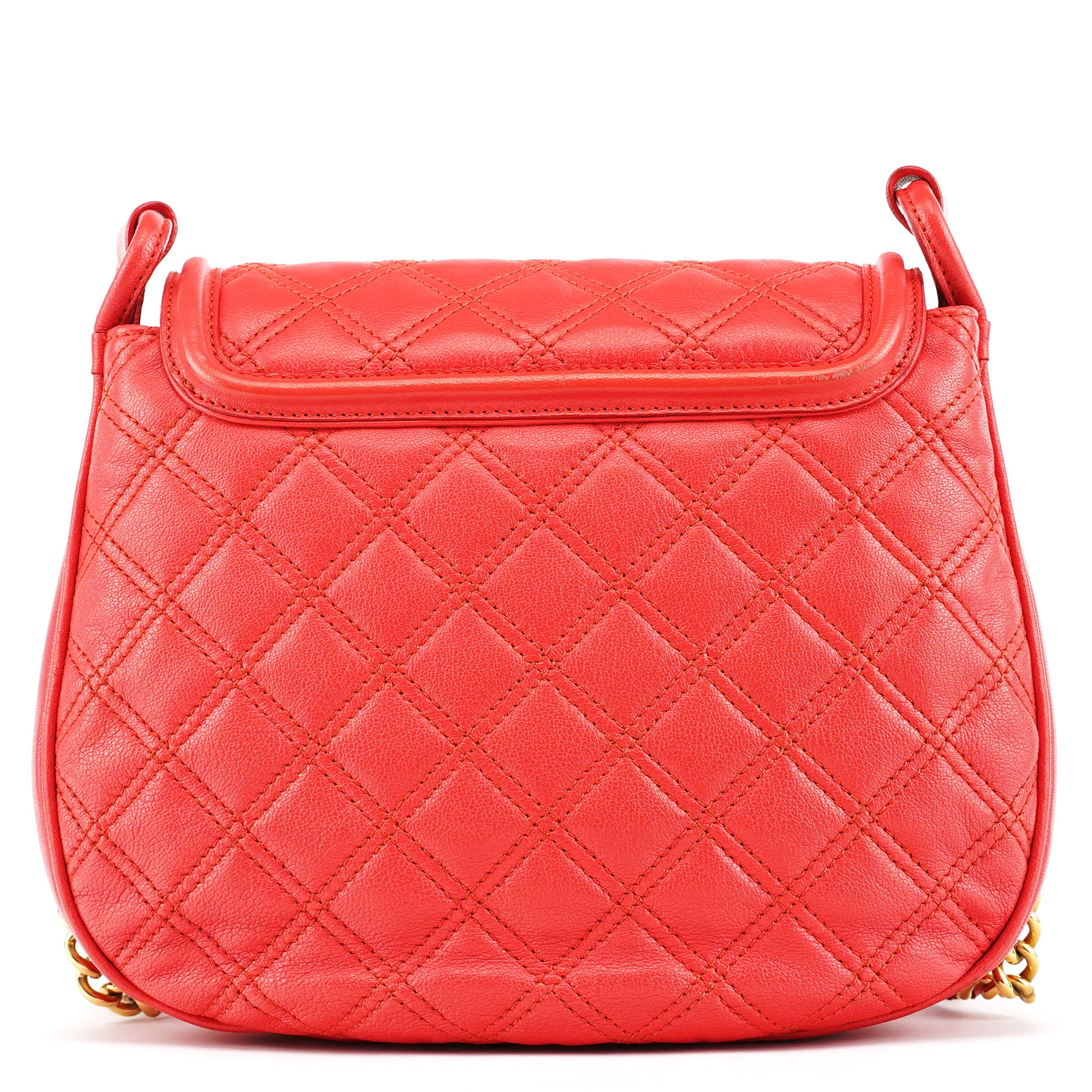 Marc Jacobs Red Quilted Leather Buckle Chain Crossbody Bag
