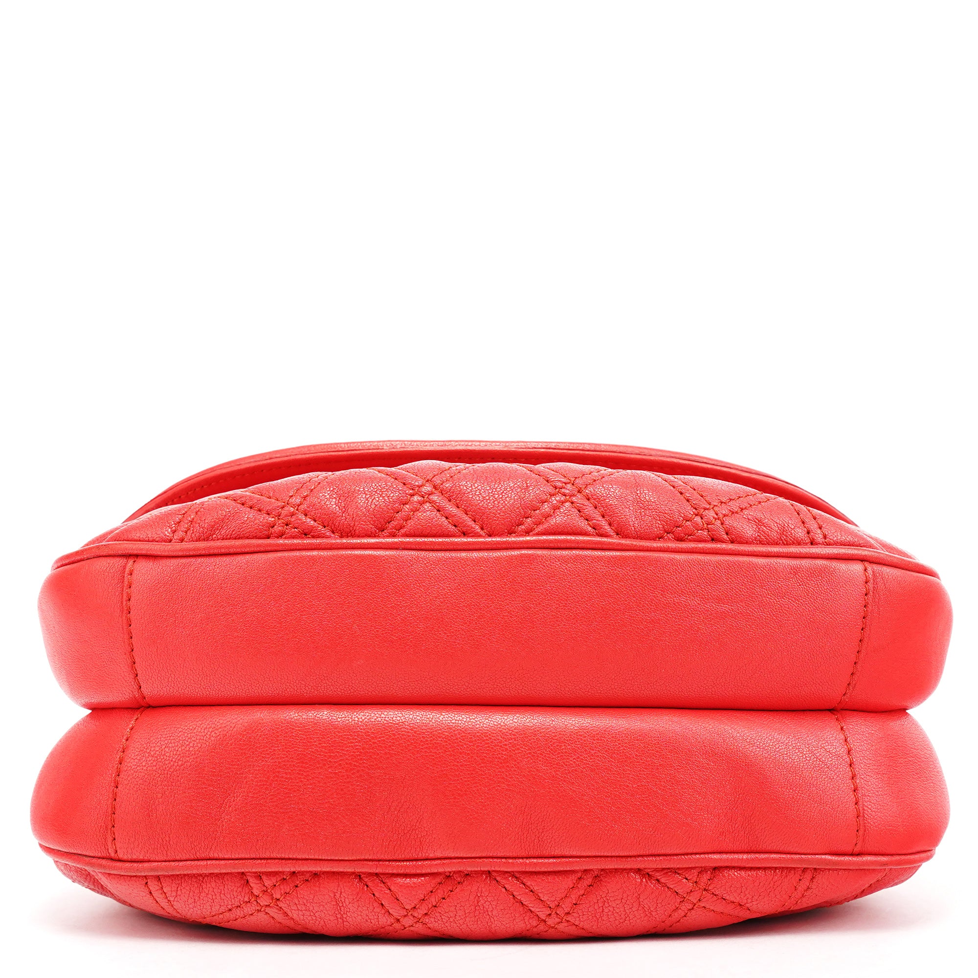 Marc Jacobs Red Quilted Leather Buckle Chain Crossbody Bag