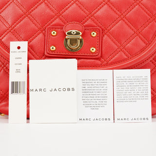 Marc Jacobs Red Quilted Leather Buckle Chain Crossbody Bag
